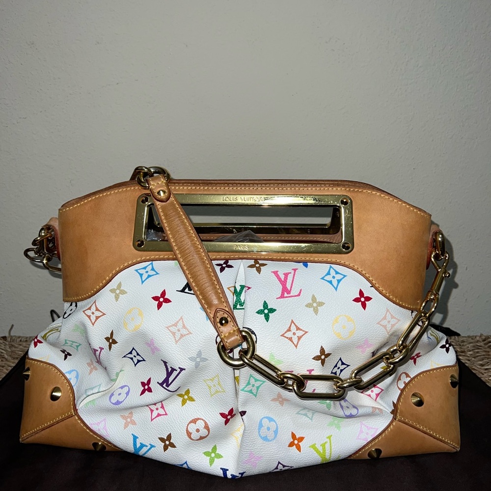 SOLD Authentic Louis Vuitton Multicolor Judy MM- White